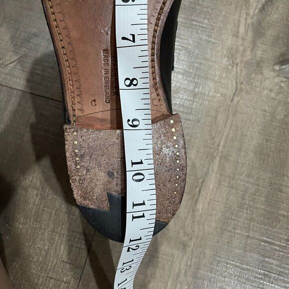 Alan McAfee Mens 10.5 C Black Leather Macaflex Loafers Dress Shoes Made England - Picture 14 of 14